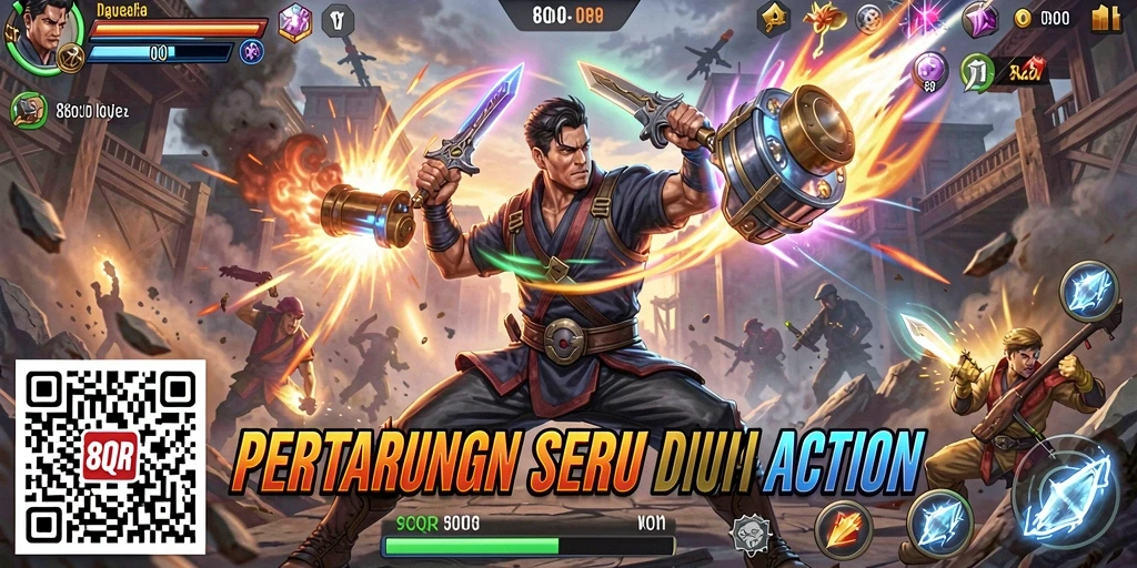 Tampilan gameplay seru dari 8QR mengajak Anda beraksi.