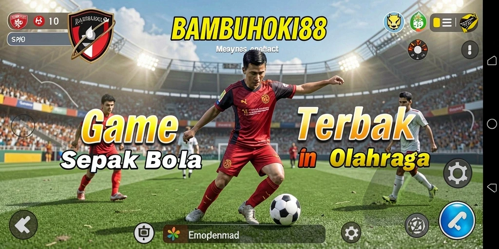 Screenshot <strong>BAMBUHOKI88</strong> menampilkan aksi seru pertandingan sepak bola.