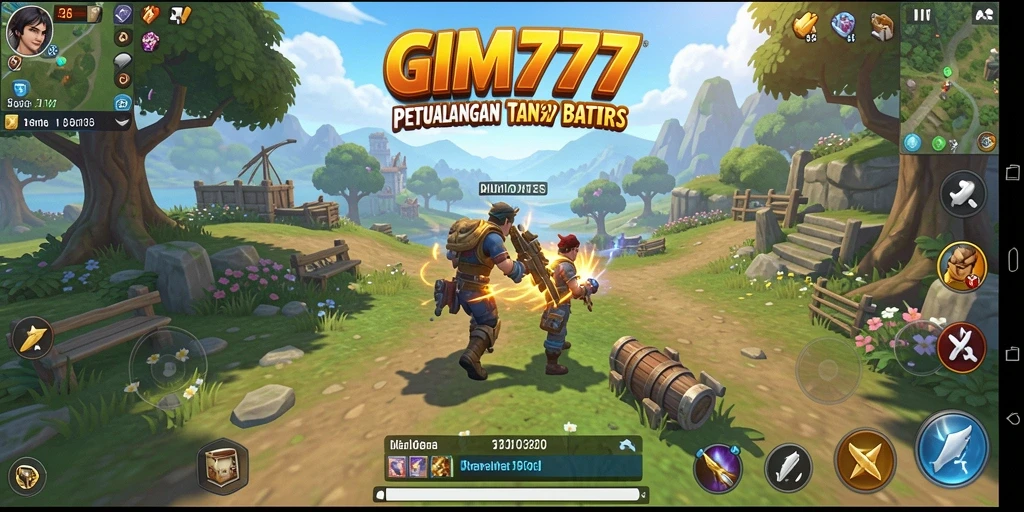 Tangkapan layar menampilkan aksi mendebarkan dalam dunia terbuka GIM777.