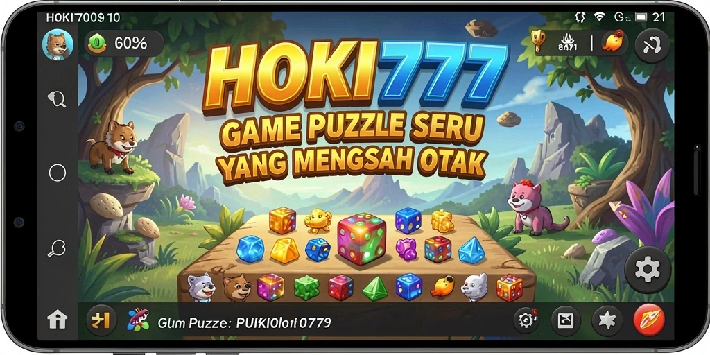 Screenshot utama HOKI777 menampilkan gameplay menarik dari puzzle.