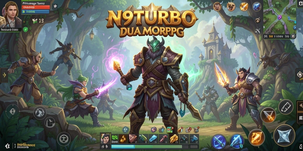 Screenshot gameplay N9TURBO yang menunjukkan aksi pertarungan seru.