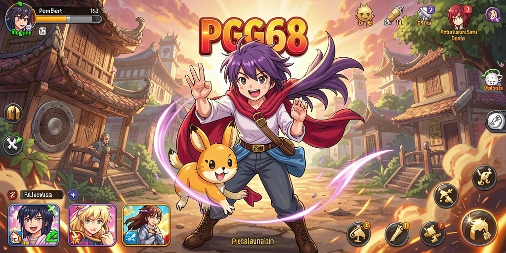 Tampilan menarik dari gameplay PGG68 dengan karakter Anime yang memukau.