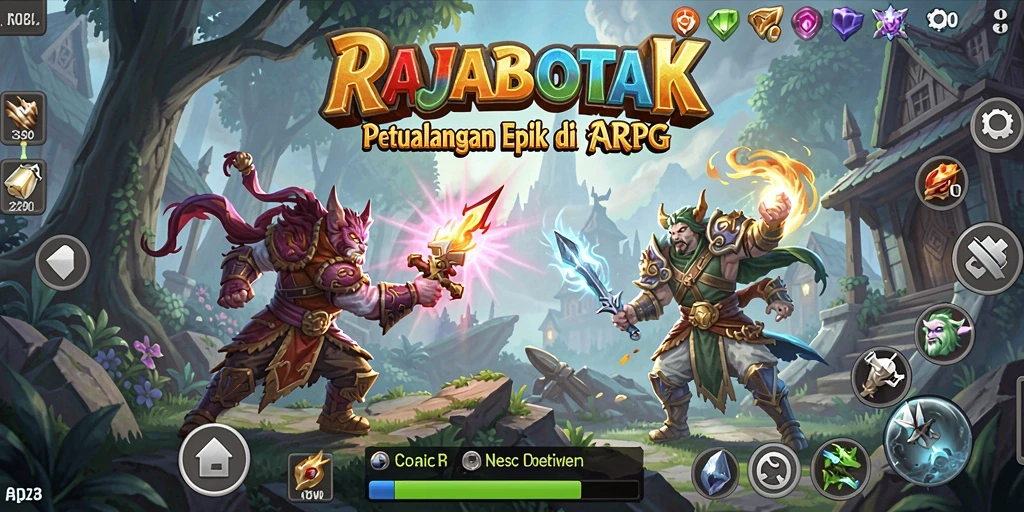Gameplay seru RAJABOTAK dengan pertarungan seru dan eksplorasi.
