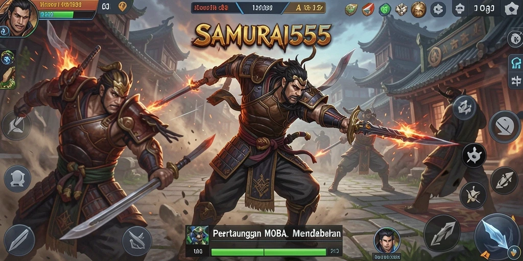 Tampilan gameplay menarik dari SAMURAI555 saat pertarungan berlangsung.