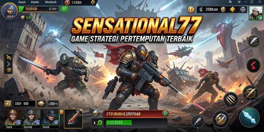 Tampilan gameplay SENSATIONAL77 dengan pertarungan strategis yang epik.