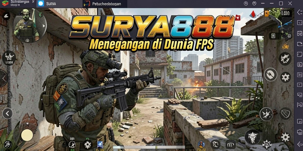 Tampilan gameplay epik dengan aksi menegangkan dalam SURYA88.