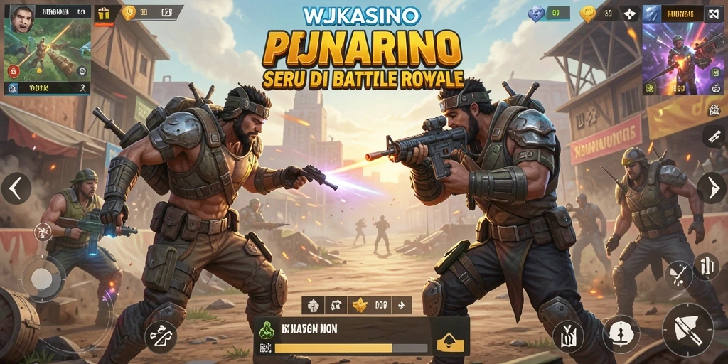 Screenshot utama WJKASINO menampilkan aksi seru di arena Battle Royale.